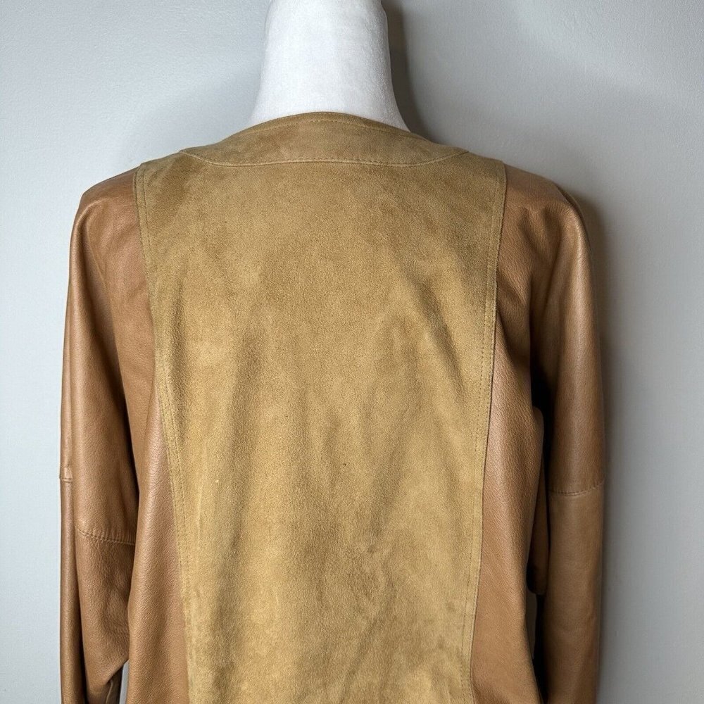 El Corte Ingles Donci Women's Camel Beige Tan Blazer Jacket 12 (42) Leather‎ - Picture 8 of 16